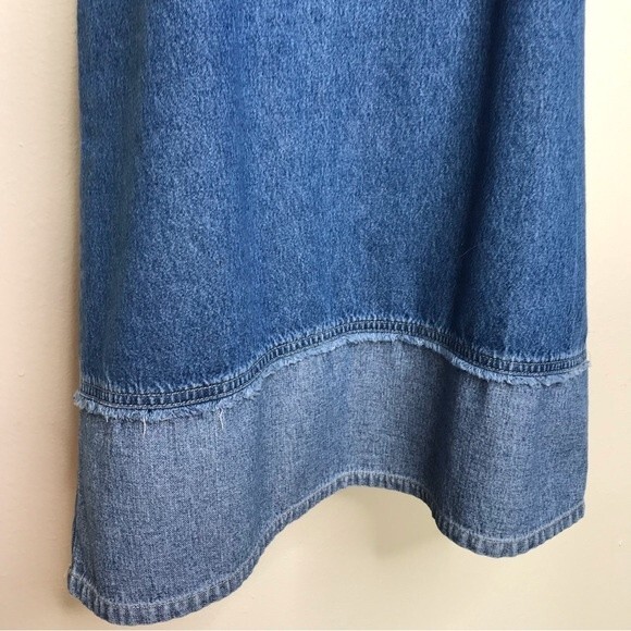 Vintage Expressions Denim Dress Jumper Flag Heart Distressed Sleeveless Size 6 - Picture 3 of 10
